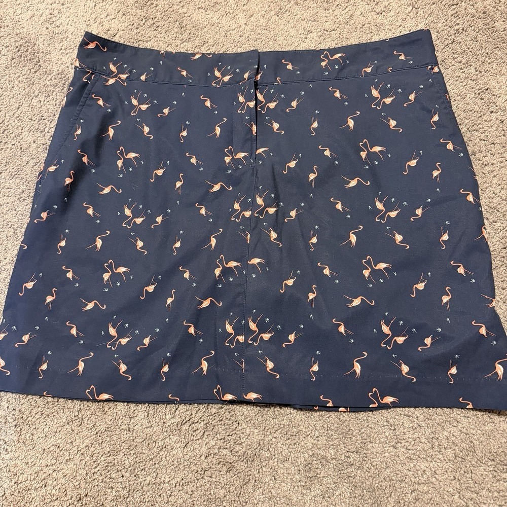 Flirty Women's Fun Flamingo Print IZOD Golf Skort Athleisure Size 14